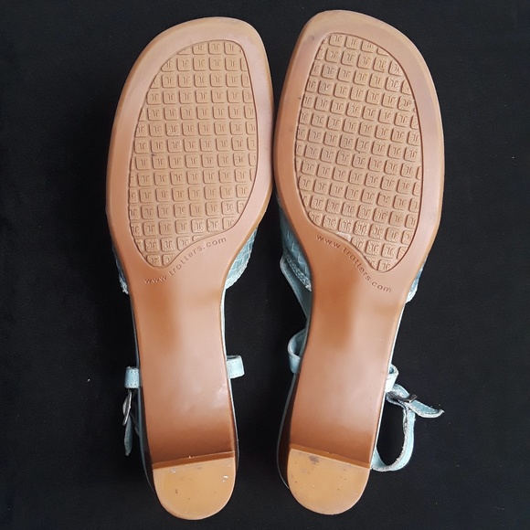 Trotters Leather Sling-back Sandal in Powder Blue - Picture 10 of 12